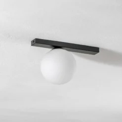 Lámpara de techo Fit, negro/ópalo, 1 luz