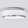 Lámpara de techo Flush IP44, Ø28cm, satinado plata