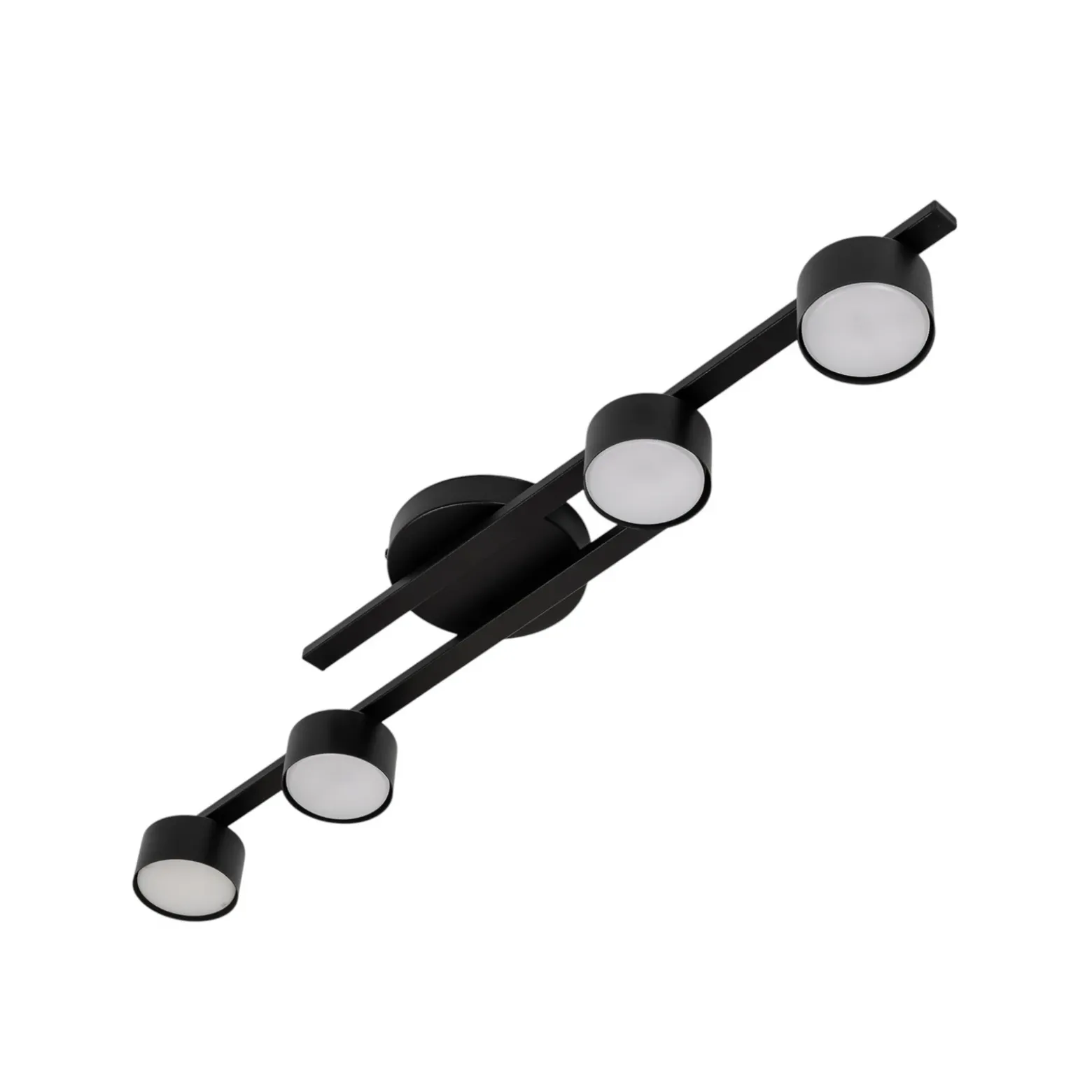 Lámpara de techo Fragment, negra, longitud 86 cm, metal, 4 luces.