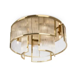 Lámpara de techo Frame de Maytoni, color dorado, cristal, Ø 65 cm, E14