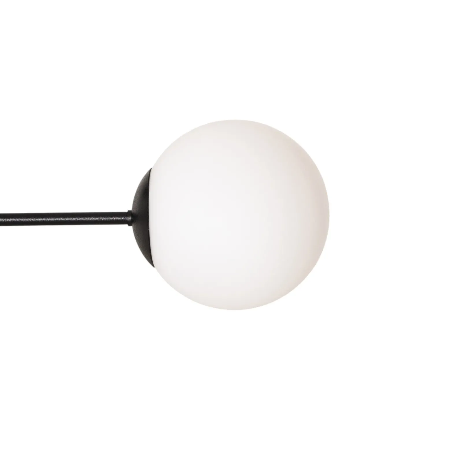 Lámpara de techo Glassy, 4 luces, cruzada, negro/opalino
