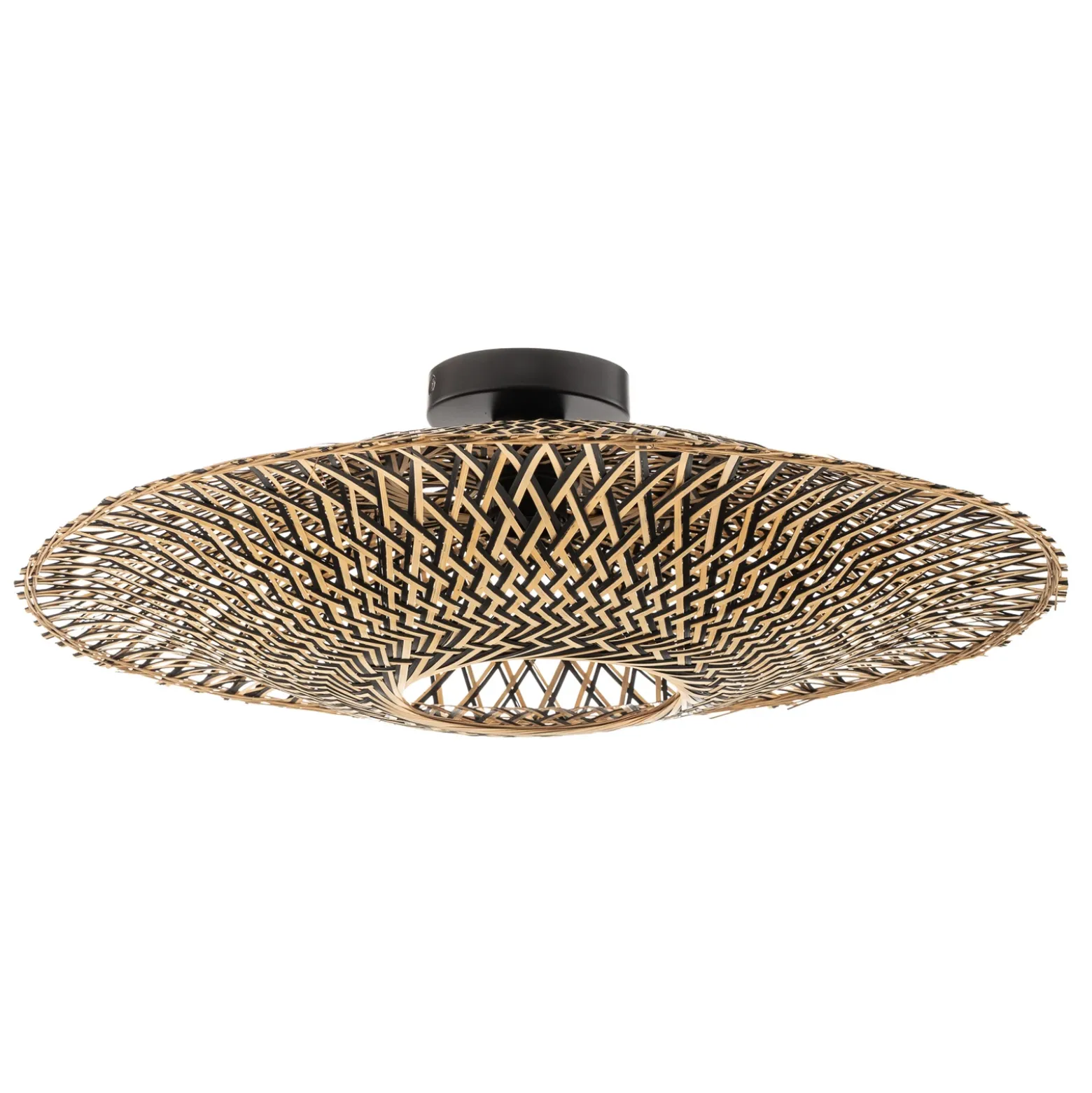 Lámpara de techo GOOD & MOJO Bali, Ø 60 cm, negro/natural, bambú