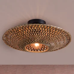 Lámpara de techo GOOD & MOJO Bali, Ø 44 cm, negro/natural, bambú