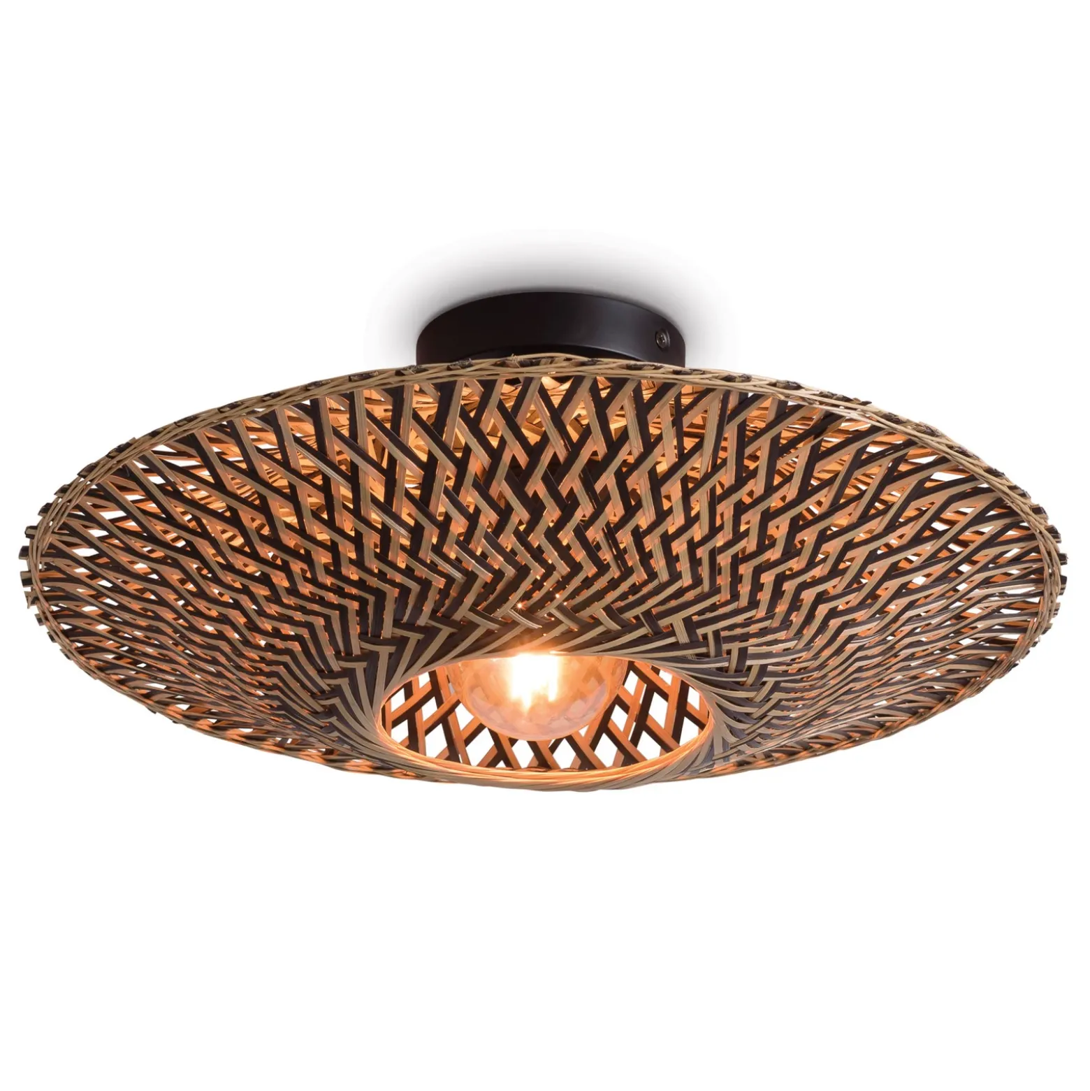 Lámpara de techo GOOD & MOJO Bali, Ø 44 cm, negro/natural, bambú