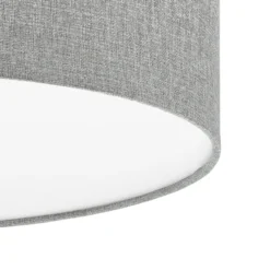 Lámpara de techo gris Pasteri con pantalla de lino 57 cm