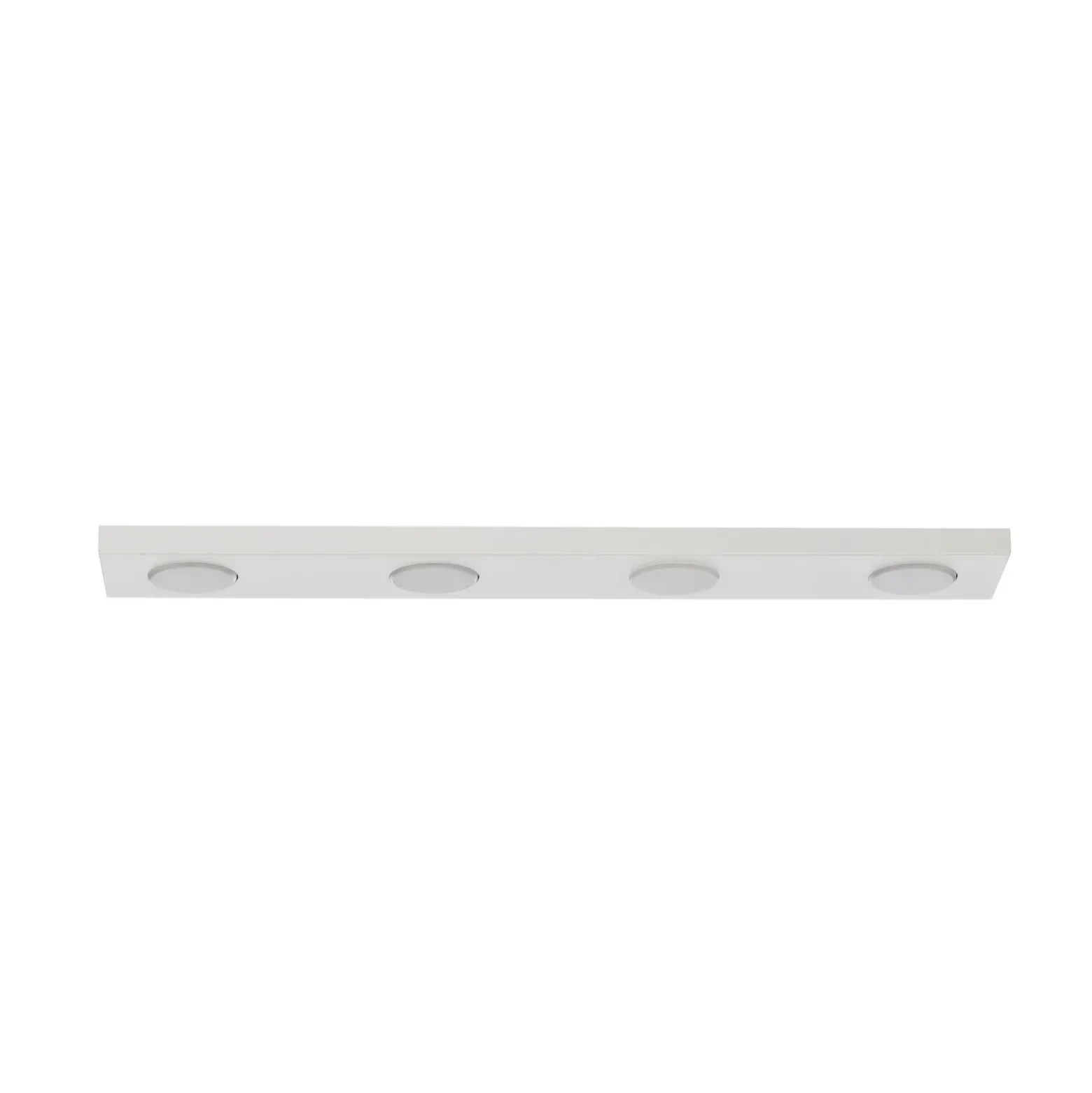 Lámpara de techo Hero, blanca, 4 luces, 75 x 12 cm, metal, GX53