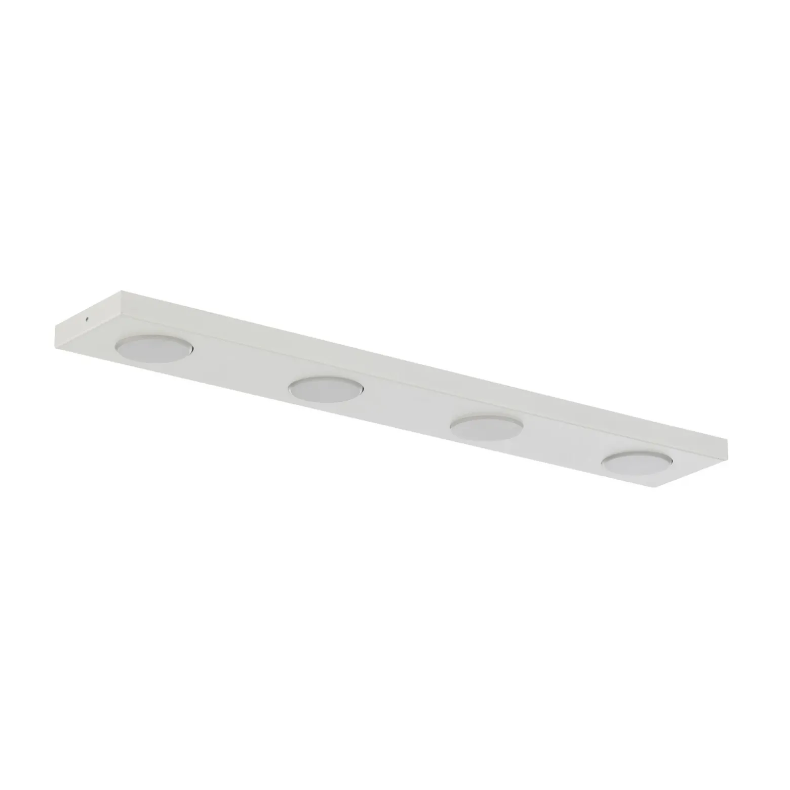 Lámpara de techo Hero, blanca, 4 luces, 75 x 12 cm, metal, GX53