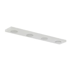 Lámpara de techo Hero, blanca, 4 luces, 75 x 12 cm, metal, GX53
