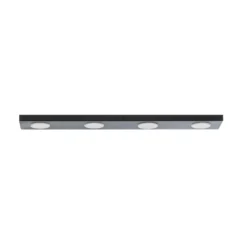 Lámpara de techo Hero, negra, 4 luces, 75 x 12 cm, metal, GX53