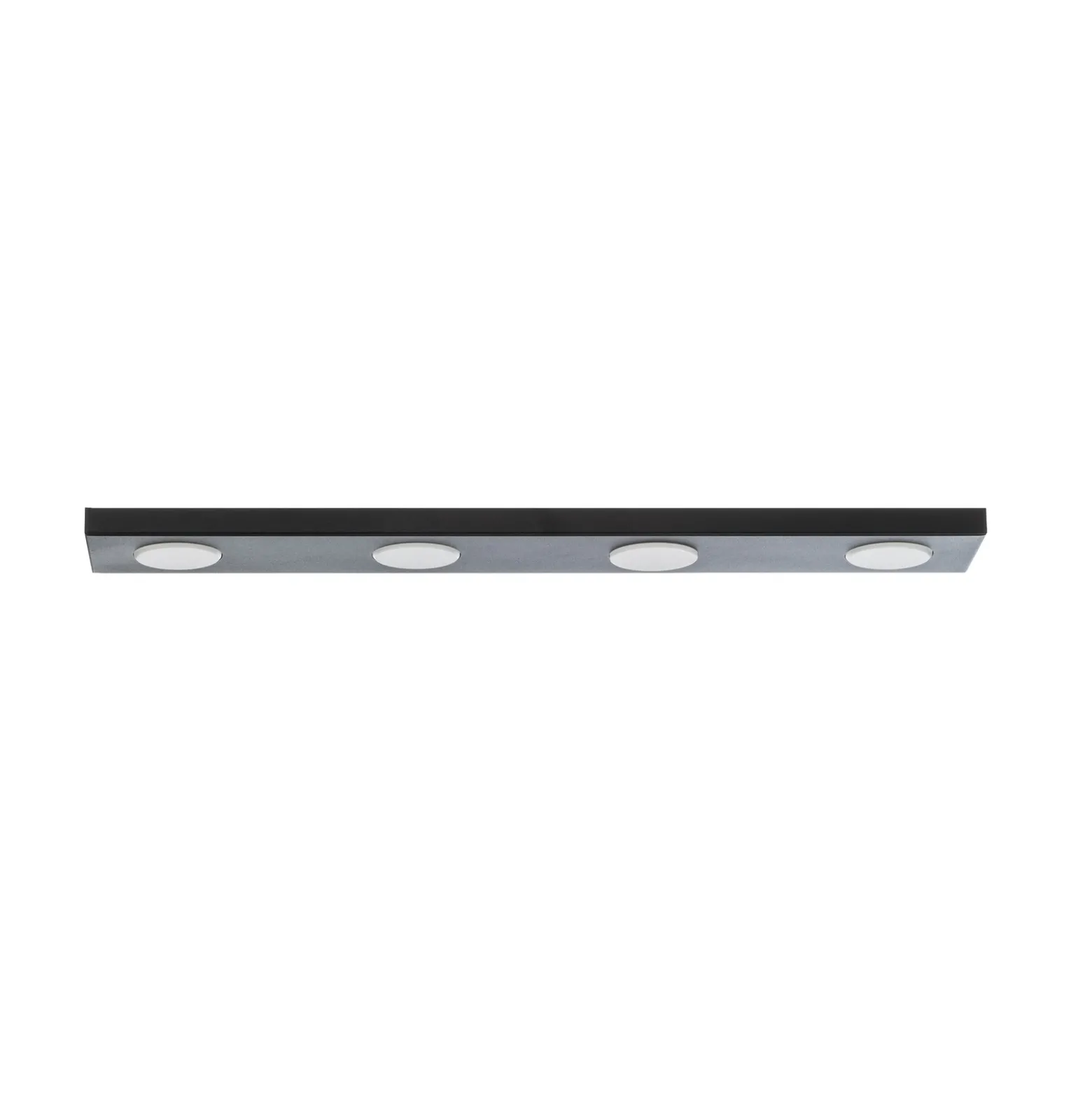 Lámpara de techo Hero, negra, 4 luces, 75 x 12 cm, metal, GX53