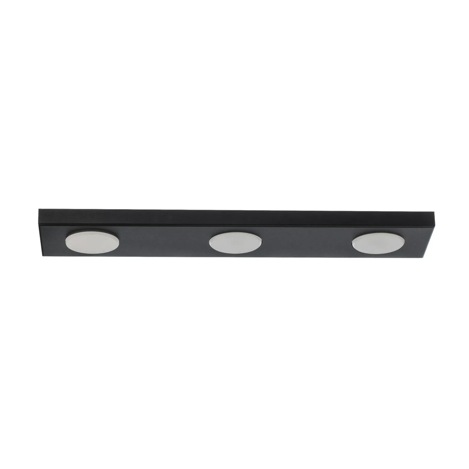 Lámpara de techo Hero, negra, 55 x 12 cm, 3 luces, metal, GX53