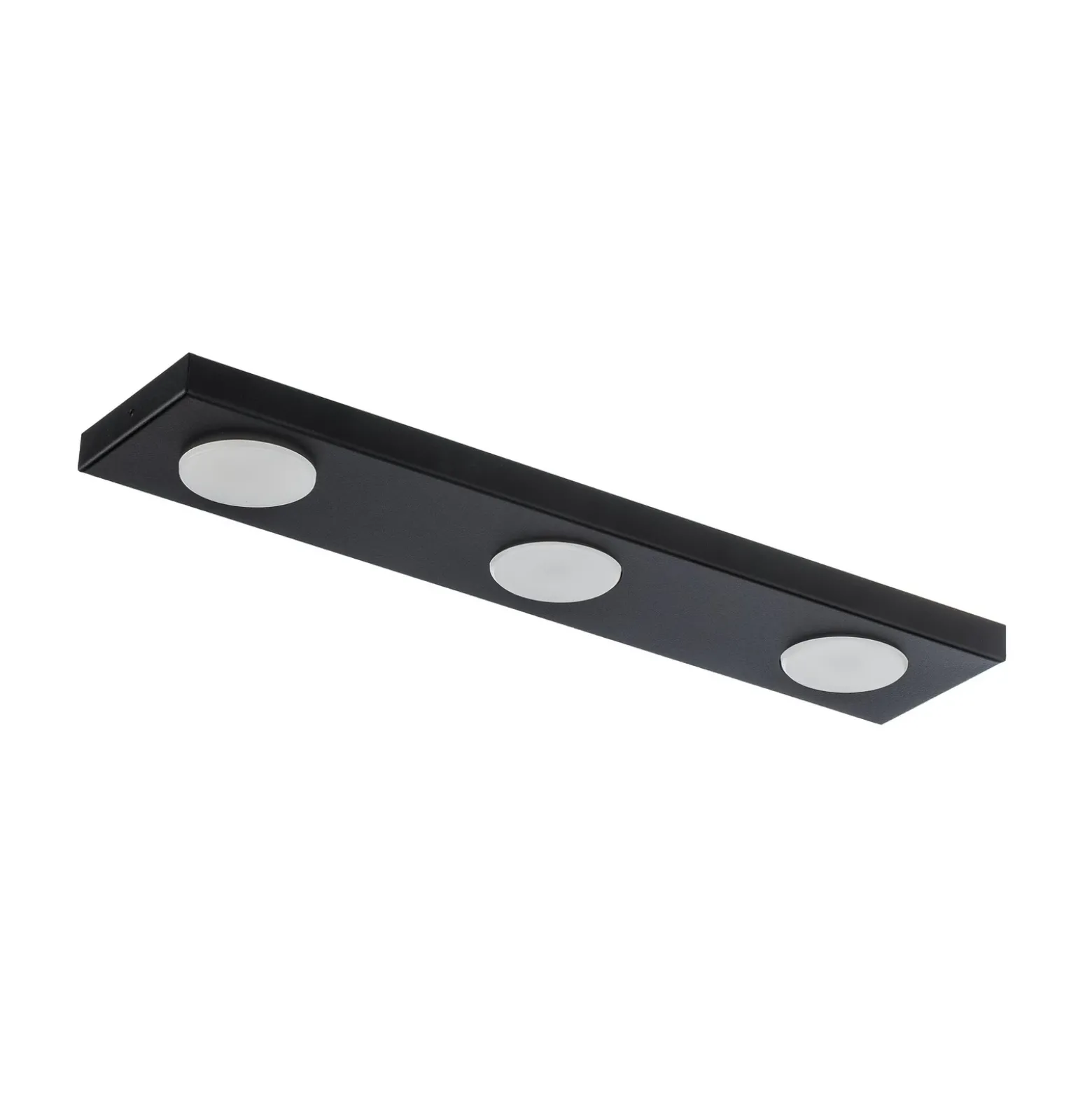 Lámpara de techo Hero, negra, 55 x 12 cm, 3 luces, metal, GX53