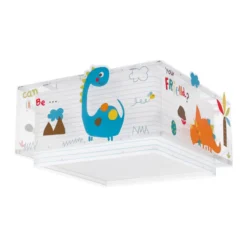 Lámpara de techo infantil DINOS de Dalber, blanca/colorida