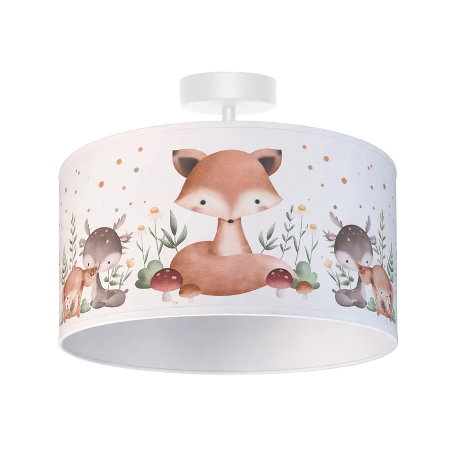 Lámpara de techo infantil Kids Print, multicolor/blanca, Ø 35 cm, de tela