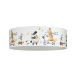 Lámpara de techo infantil Kids Print, multicolor/beige, Ø 50 cm, de tela