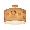 Lámpara de techo infantil Kids Print, multicolor/beige, Ø 35 cm, de tela