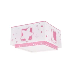 Lámpara de techo infantil MOONLIGHT de Dalber, rosa, de 1 luz