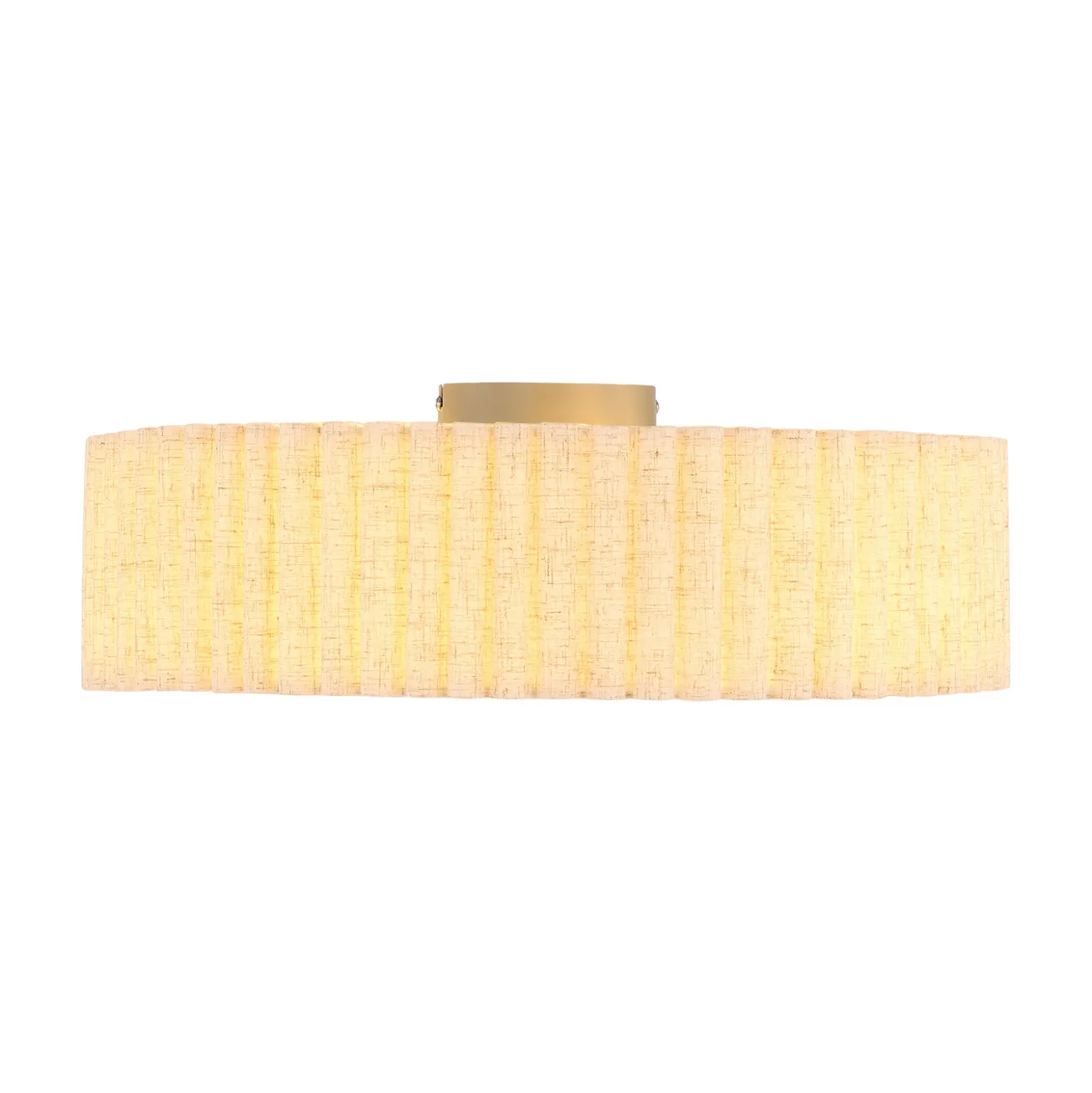 Lámpara de techo Jannie, color natural, de lino, 3 luces, Ø 50 cm, E27