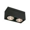Lámpara de techo Kardamod, negra, acero, longitud 31,5 cm, 2 luces.