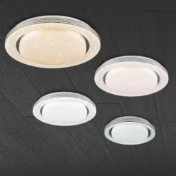 Lámpara de techo LED Atria, Ø 58 cm, blanca, plástico, CCT