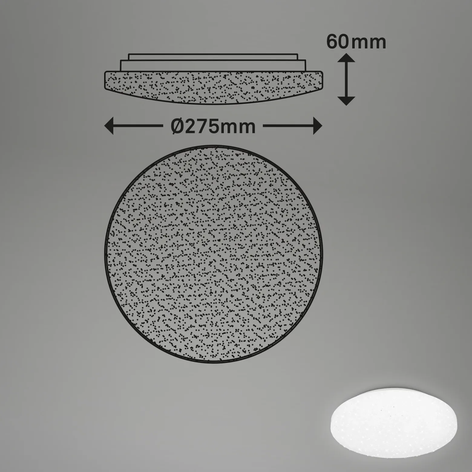 Lámpara de techo LED Case IP44 starry sky 840 Ø 28cm