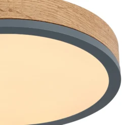 Lámpara de techo LED Doro Ø 30 cm madera oscura, grafito