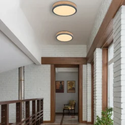 Lámpara de techo LED Doro Ø 30 cm madera oscura, grafito