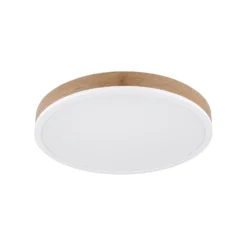 Lámpara de techo LED Doro Ø 45 cm madera oscura/blanca