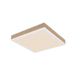 Lámpara de techo LED Doro, longitud 30 cm, madera oscura, madera