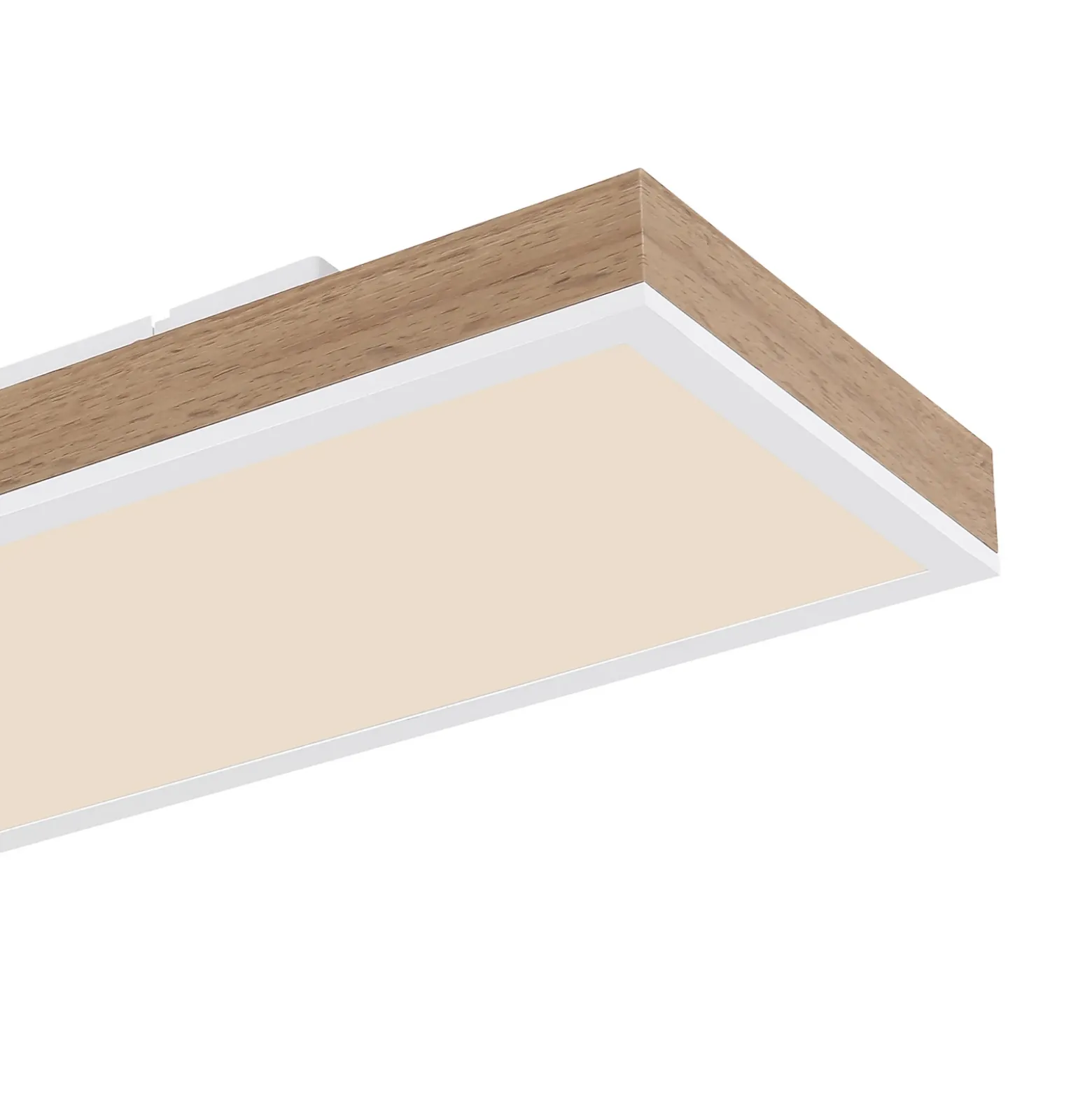 Lámpara de techo LED Doro, longitud 80 cm, madera oscura, madera, CCT
