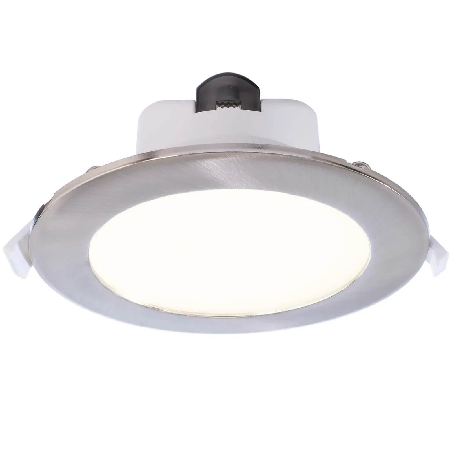 Lámpara de techo LED empotrable Acrux, Ø 15 cm, plata mate, CCT