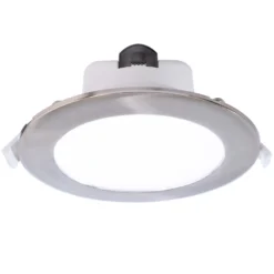 Lámpara de techo LED empotrable Acrux, Ø 15 cm, plata mate, CCT