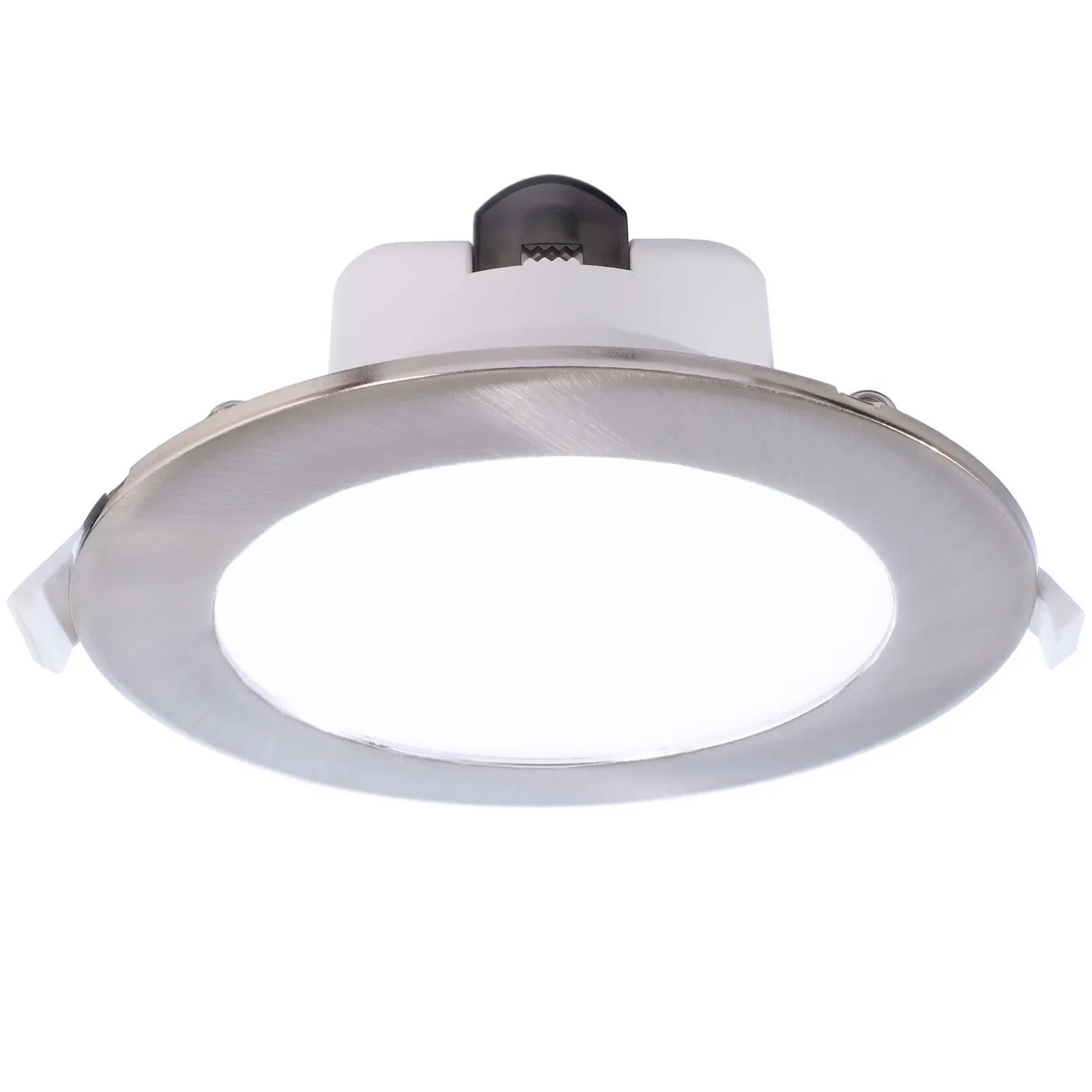 Lámpara de techo LED empotrable Acrux, Ø 15 cm, plata mate, CCT