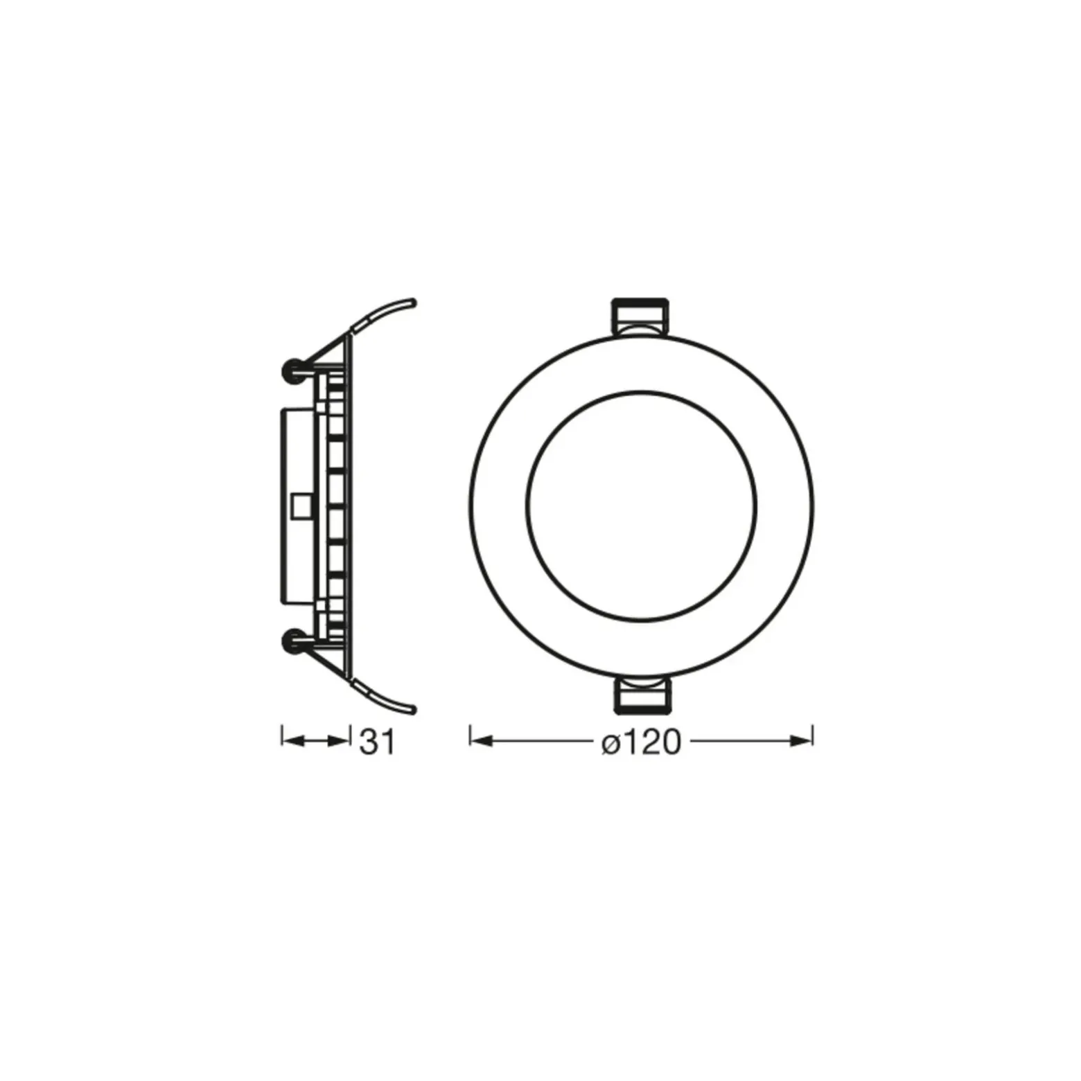 Lámpara de techo LED empotrable OSRAM SLIM, Ø 12 cm, 4000 K, blanco