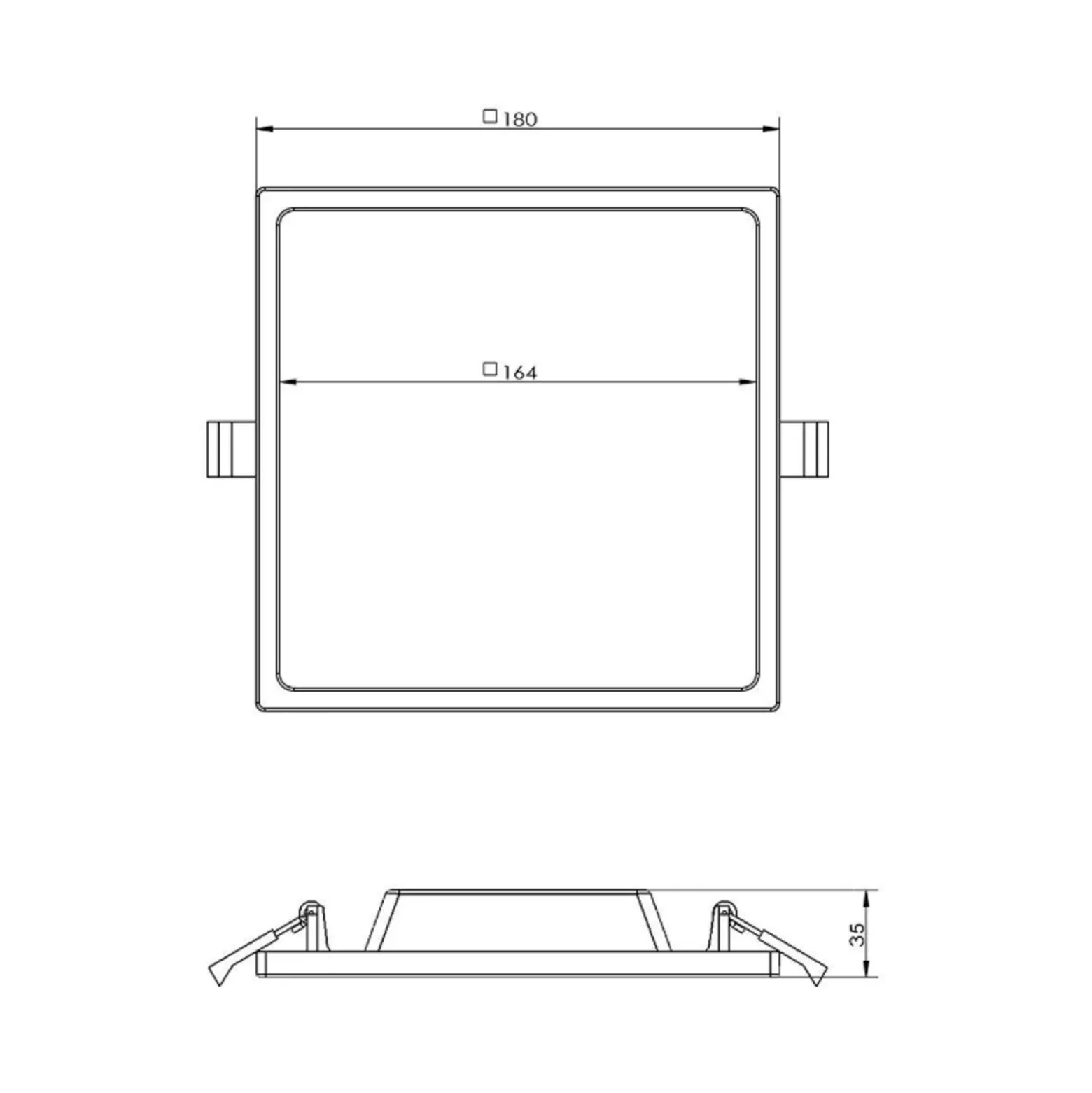Lámpara de techo LED empotrable Alya blanca 18 x 18 cm 2700 K