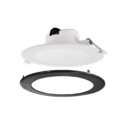 Lámpara de techo LED empotrable Acrux, Ø 24 cm, negro, CCT