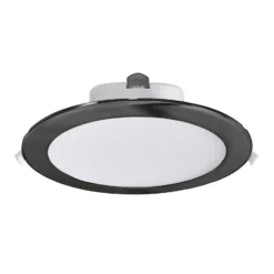 Lámpara de techo LED empotrable Acrux, Ø 24 cm, negro, CCT