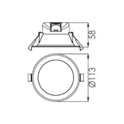 Lámpara de techo LED empotrable Acrux, Ø 11 cm, plata mate, CCT