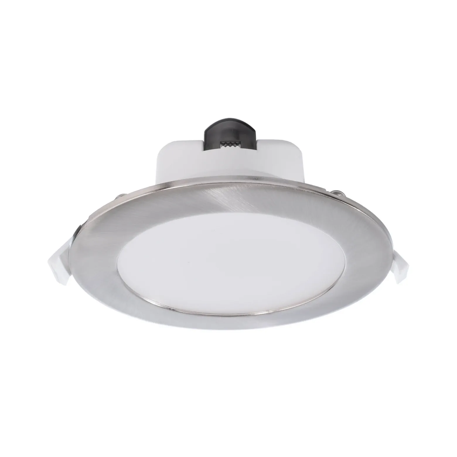 Lámpara de techo LED empotrable Acrux, Ø 17 cm, plata mate, CCT