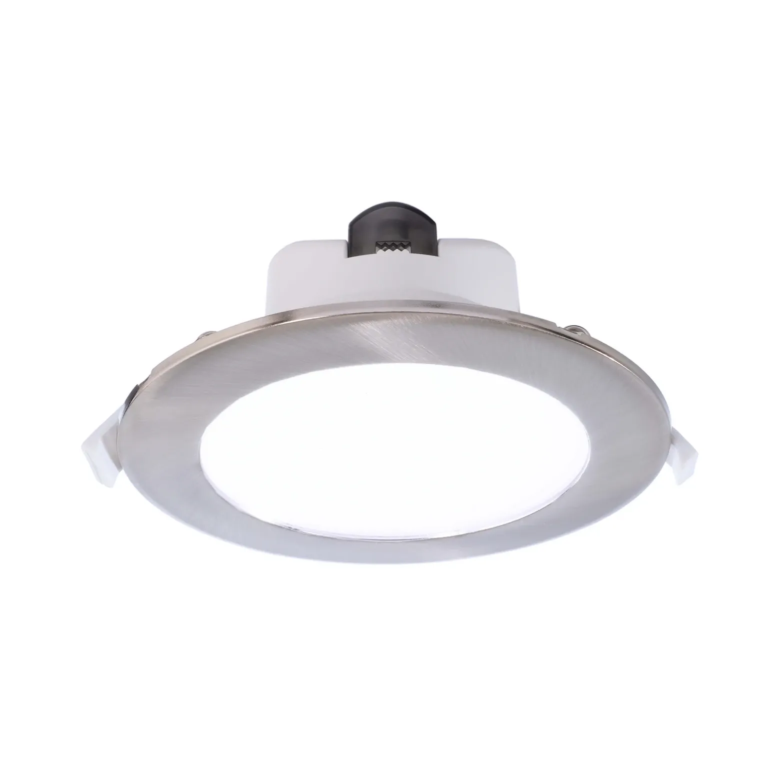 Lámpara de techo LED empotrable Acrux, Ø 17 cm, plata mate, CCT