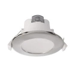 Lámpara de techo LED empotrable Acrux, Ø 10 cm, plata mate, CCT