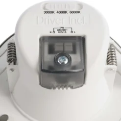 Lámpara de techo LED empotrable Acrux, Ø 10 cm, plata mate, CCT