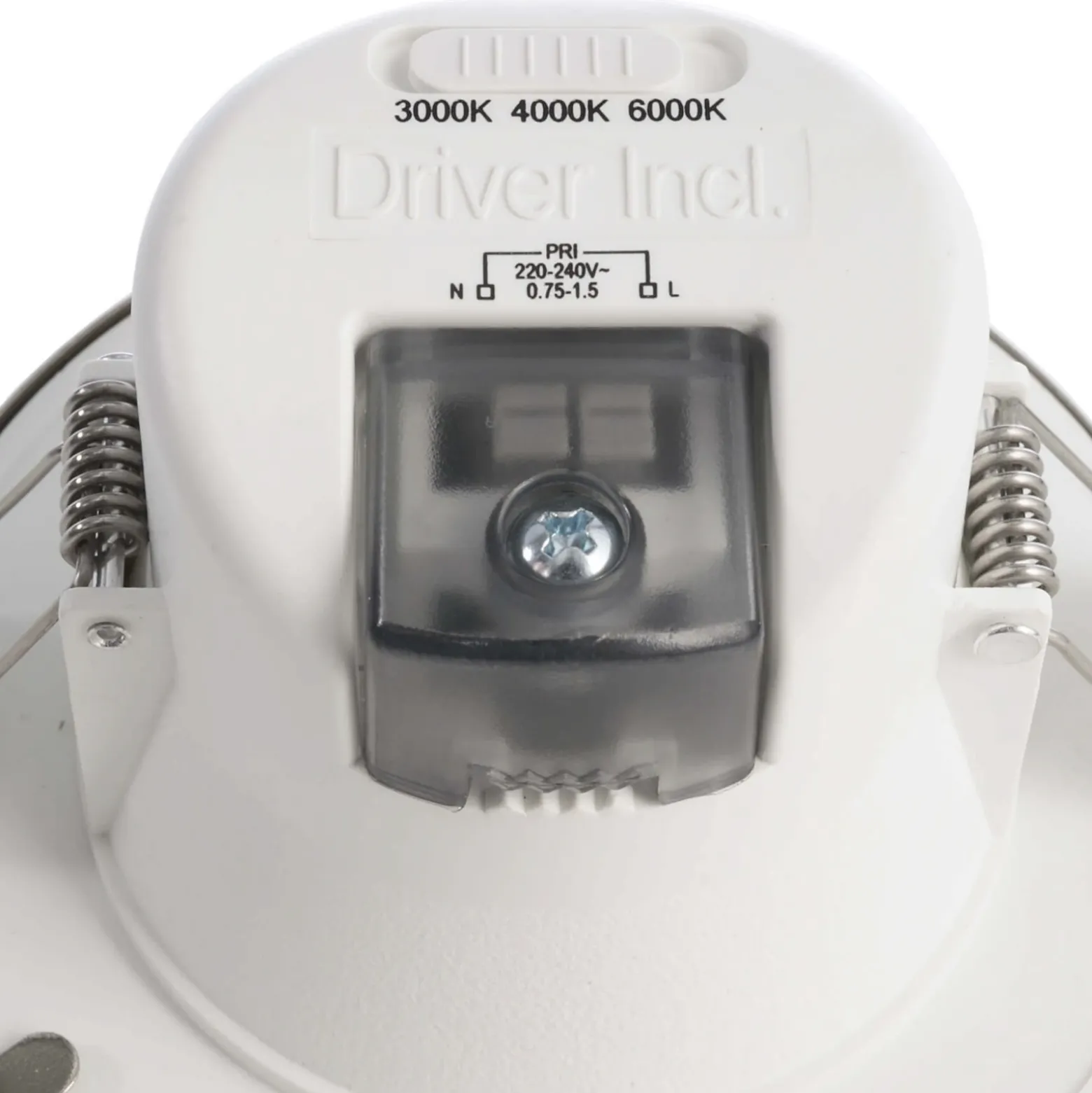 Lámpara de techo LED empotrable Acrux, Ø 10 cm, plata mate, CCT