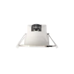Lámpara de techo LED empotrable Acrux, Ø 10 cm, plata mate, CCT
