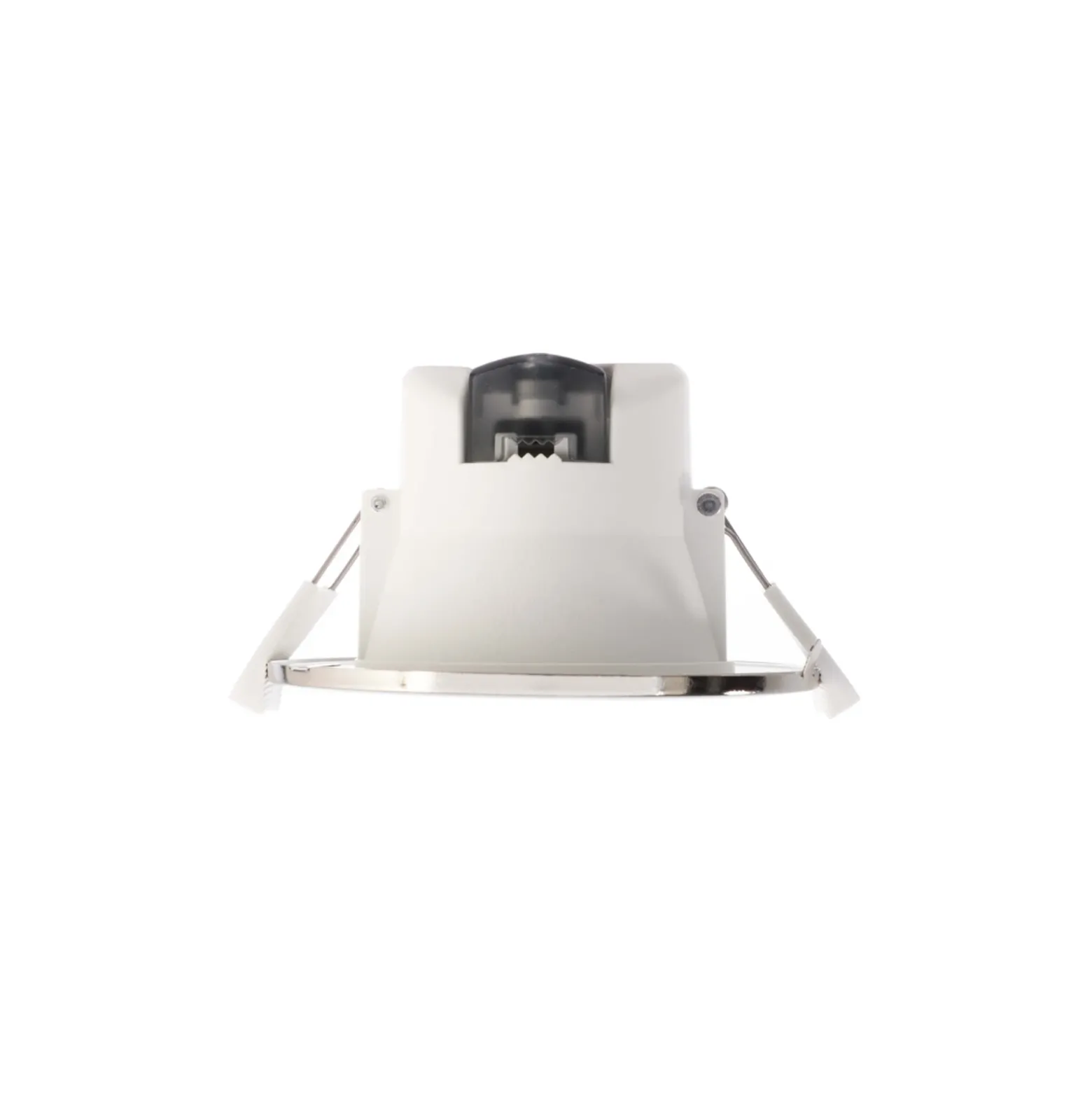 Lámpara de techo LED empotrable Acrux, Ø 10 cm, plata mate, CCT