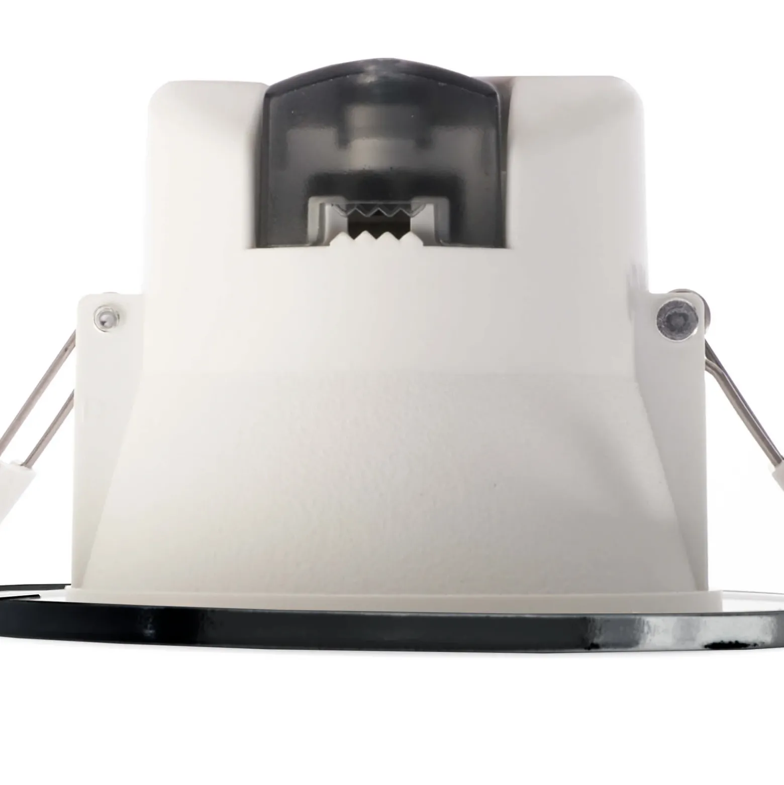 Lámpara de techo LED empotrable Acrux, Ø 9 cm, negro, CCT