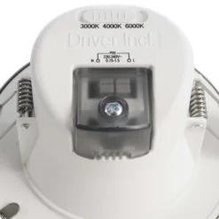 Lámpara de techo LED empotrable Acrux, Ø 9 cm, negro, CCT