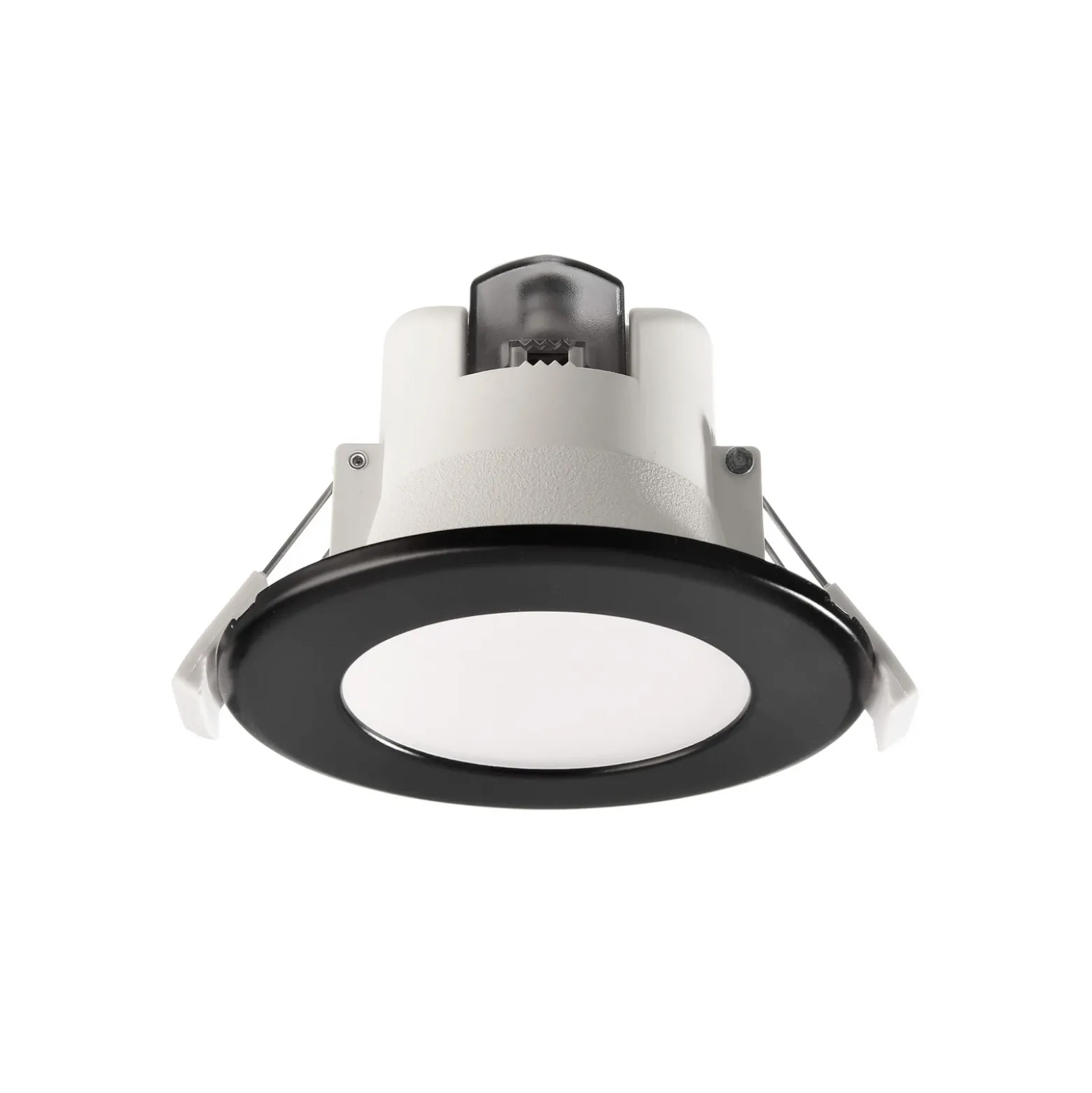 Lámpara de techo LED empotrable Acrux, Ø 9 cm, negro, CCT