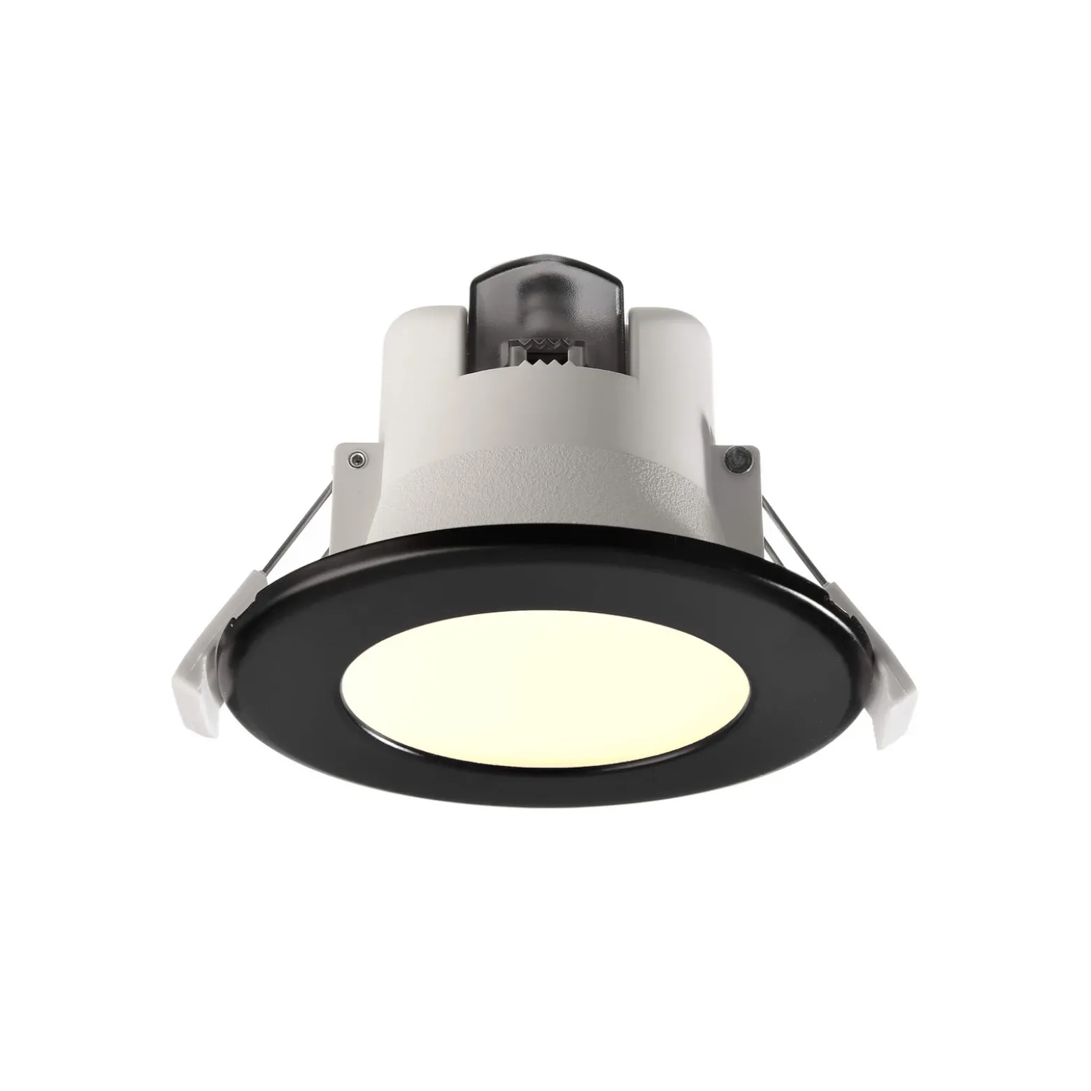 Lámpara de techo LED empotrable Acrux, Ø 9 cm, negro, CCT