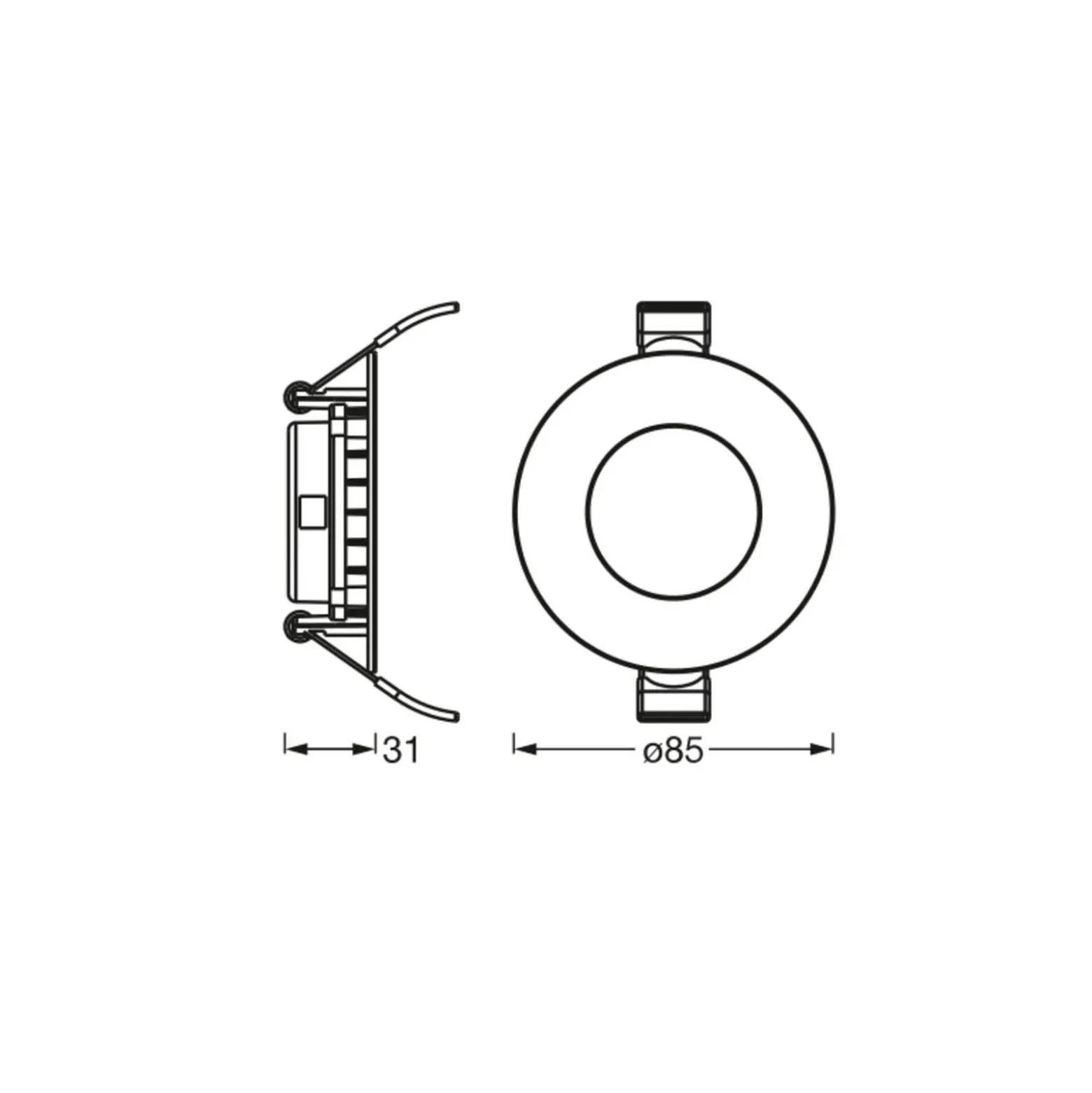 Lámpara de techo LED empotrable SLIM de OSRAM, Ø 9 cm, 6500 K, blanco